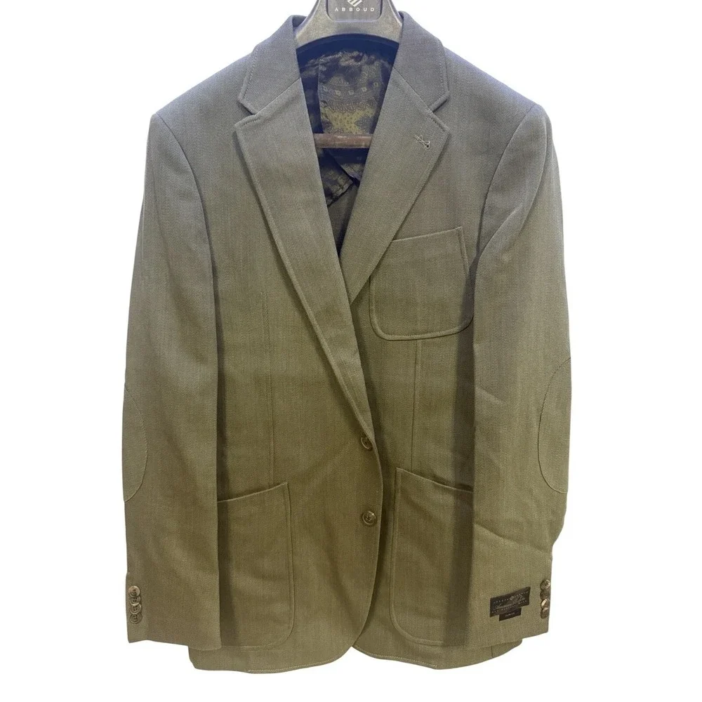 NWT Joseph Abboud American Bespoke Brown 100% Wool Suit‎ Jacket 42L Slim Fit